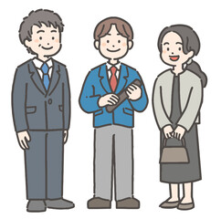 卒業証書を持って笑顔の、男の子の中学生・高校生と家族