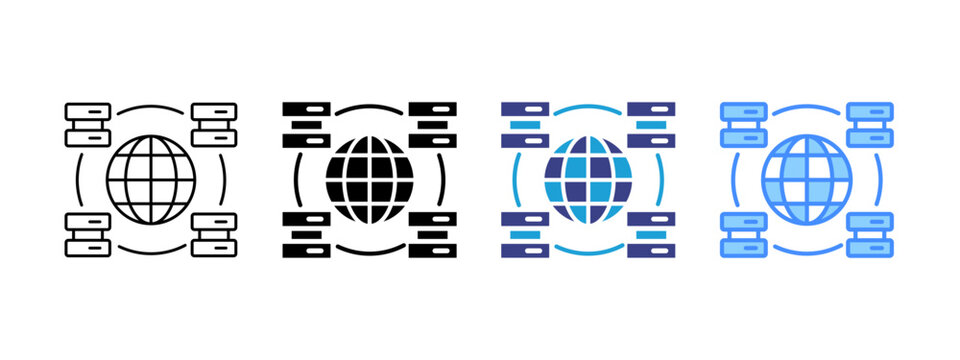 Cdn  icon set multiple style collection