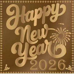 Happy New Year 2026 coffee cup background. Celebration with Colorful Firework .Welcome 2026 Happy New Year