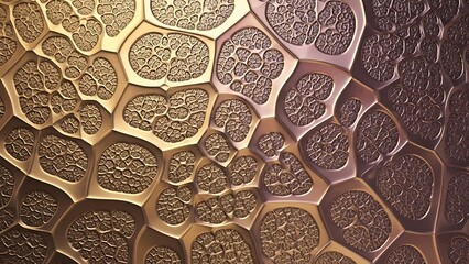 Abstract geometric pattern in metallic tones with textured surface