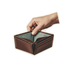 Hand Holding an Empty Wallet Cutout