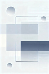 Geometric shapes in a minimalist composition with rectangles and circles on a white background