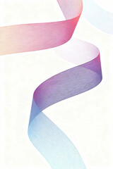 A colorful ribbon curls elegantly against a white background