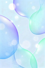 Aerial view of colorful transparent orbs floating in a bright environment