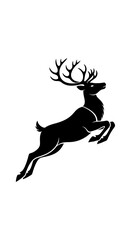 Fototapeta premium A Majestic Vector Silhouette of a Leaping Reindeer in a Winter Wonderland_transparent.svg