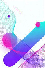 Vibrant abstract shapes intersecting with spheres in a futuristic digital landscape
