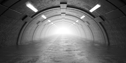 Tunnel leading to bright light