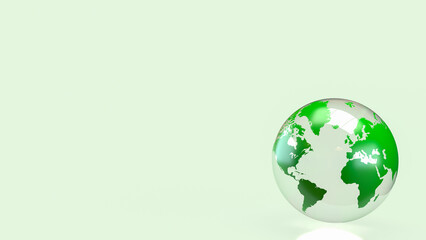 Green Transparent Earth Globe Representing Global Sustainability and Environmental Responsibility 3d render.