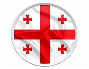 Fototapeta premium Circular Georgian Flag Design - A Symbolic Representation of National Identity and Heritage.