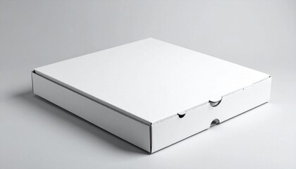 Naklejka premium Closed White Cardboard Box on a Plain Background - Packaging Concept.