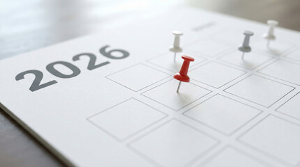 A blank calendar page for 2026 is pinned, created AI