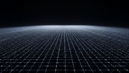 Futuristic grid pattern with glowing lines on dark background