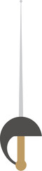 Elegant rapier fencing sword with a cup hilt guard isolated on a white background.