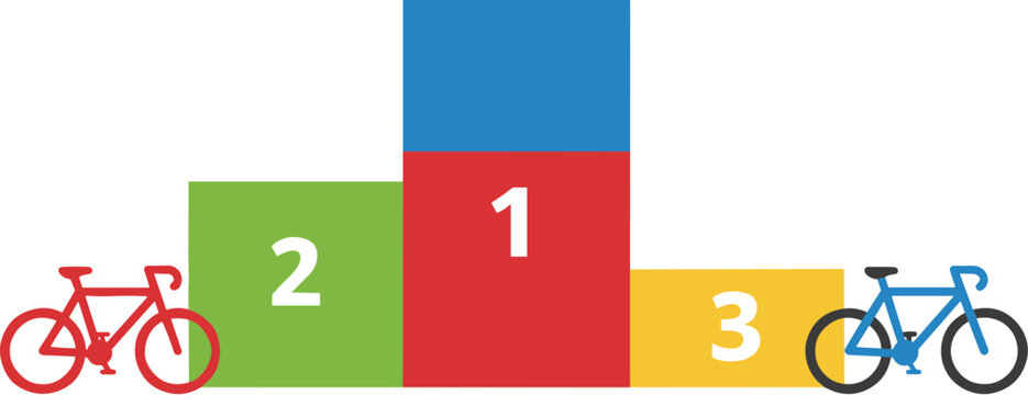 Colorful winners podium for a bicycle racing competition vector illustration. - Powered by Adobe