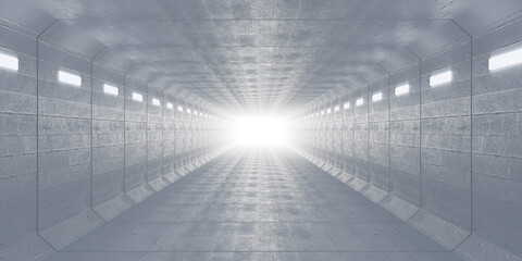 Bright tunnel with light at the end
