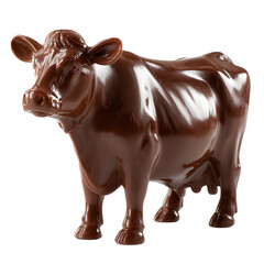 Chocolate bull sculpture isolated on a transparent background