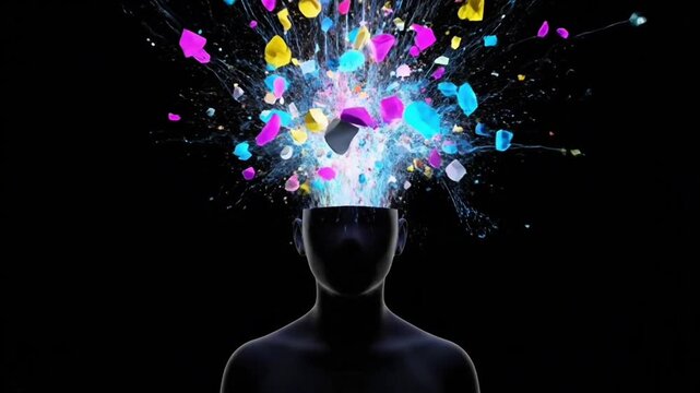 Open Mind Creativity Concept, Brainstorming Imagination Burst