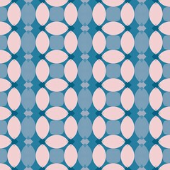 Naklejka premium Seamless retro illustration featuring a pink geometric circle pattern for vintage textile fabric and decorative wallpaper design