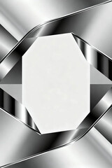 A silver metallic surface with a central octagonal shape and reflective light effects, viewed from directly above, showcasing a modern abstract design.