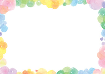 Colorful watercolor polka dot frame