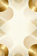 Luxurious Abstract Golden Geometry Background with Elegant Metallic Arcs and Dynamic Linear Patterns, Perfect for Modern Design and Sophisticated Presentations