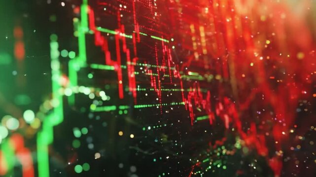 Dramatic Red and green stock market crash chart 4K Videos