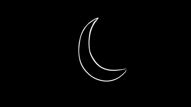 moon icon loop Animation video transparent background with alpha channel