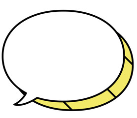 立体的でポップな横長の丸いふきだしイラストアイコン