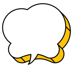 ポップで立体的な雲型のふきだしイラストアイコン