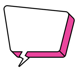 台形のポップで立体的なふきだしイラストアイコン