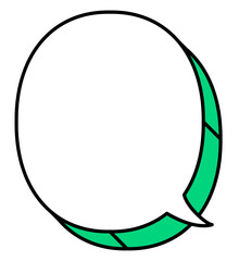 縦長のポップで立体的な楕円形の吹き出しイラストアイコン