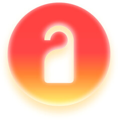 Red gradient door hanger icon for hotel privacy