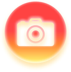 Red gradient camera icon for photography and memories