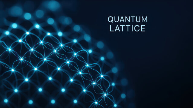 Quantum lattice network computing future technology background glowing blue light connection science data grid wave abstract pattern energy modern digital concept innovation imagination