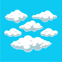 vector clouds on blue background