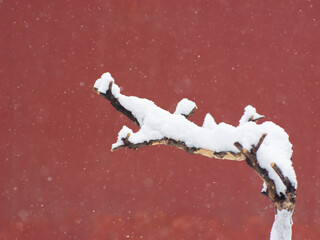 Dai Temple ancient buildings and historical sites in heavy snow