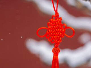 Dai Temple ancient buildings and historical sites in heavy snow