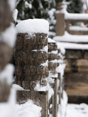 Dai Temple ancient buildings and historical sites in heavy snow