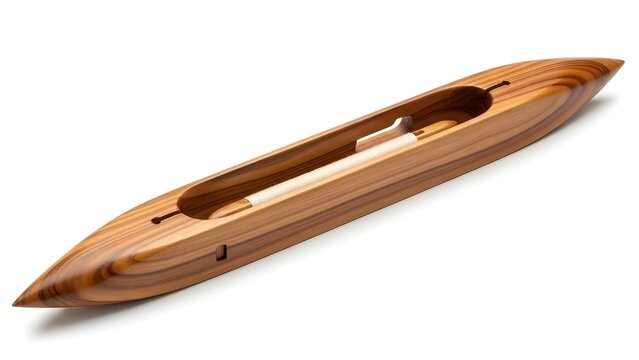 Traditional Wooden Loom Shuttle Weaving Tool PNG