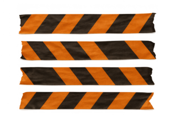 Warning tapes creating a danger zone boundary, caution message, and construction site security