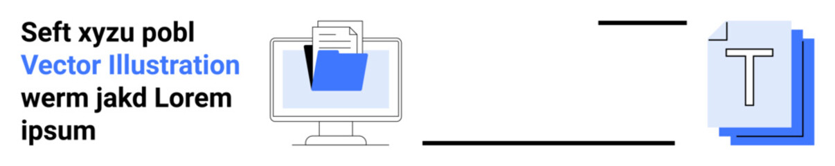 Digital organization, data transfer, document management, cloud storage, file sharing, paperless workflow. A desktop screen with a folder and a text file. Document management and data transfer