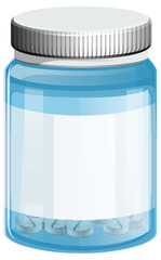 Clear Plastic Medicine Bottle With White Tablets
