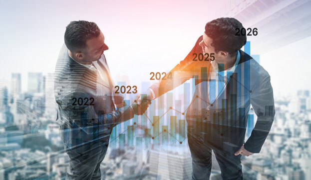 Business bar chart and line graph showing yearly business growth from 2022 to new year 2026, represent data analytics, future 2026 planning, business 2026 trend, and performance analysis 2026 Vouch - Powered by Adobe