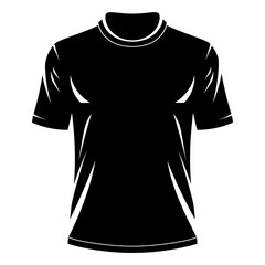 Naklejka premium Sport Jersey T-Shirt Uniform Team Clothing Black Silhouette Vector Icon Isolated on White Background for Athletic Design