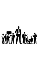 Silhouette of Business Professionals at Work.