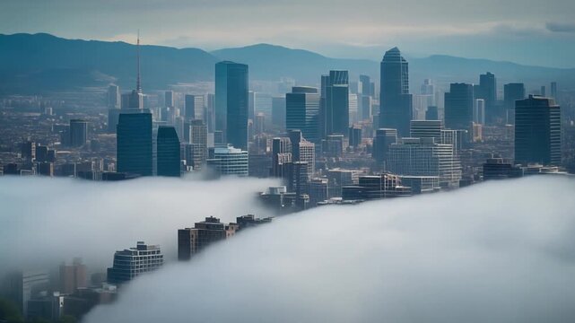 cloud inversion covering city skyline