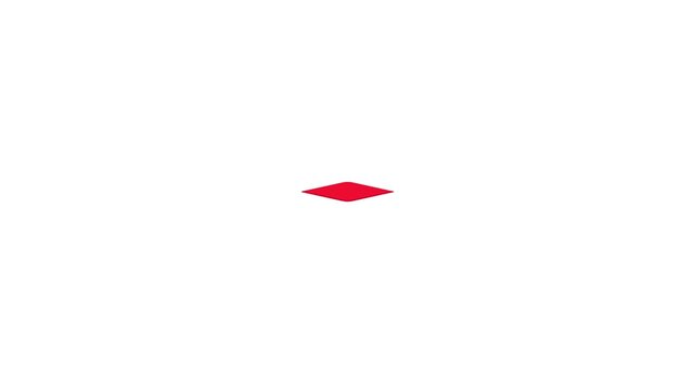 Red Diamond Shape Animation on White Background.