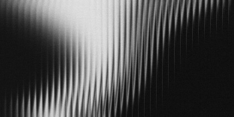 Abstract black and white background with elegant vertical fluted glass texture