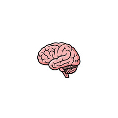 Human Brain Lateral View Icon Vector Illustration for Medical Science