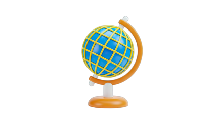 3D Globe Illustration on White Background